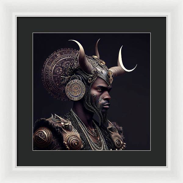 AfroFuturistic Aries The Ram - Framed Print