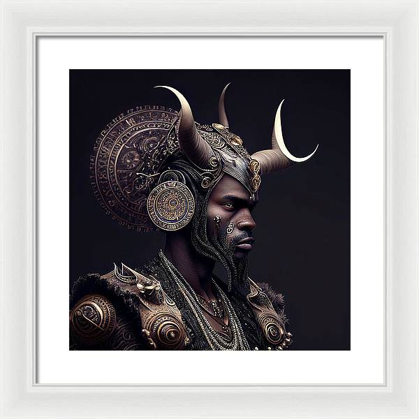 AfroFuturistic Aries The Ram - Framed Print