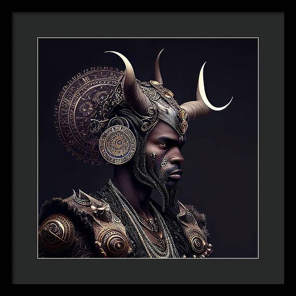 AfroFuturistic Aries The Ram - Framed Print