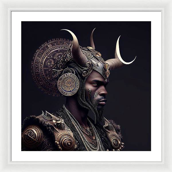 AfroFuturistic Aries The Ram - Framed Print