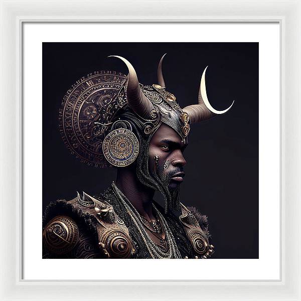 AfroFuturistic Aries The Ram - Framed Print