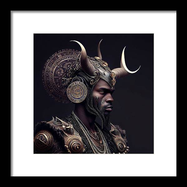 AfroFuturistic Aries The Ram - Framed Print