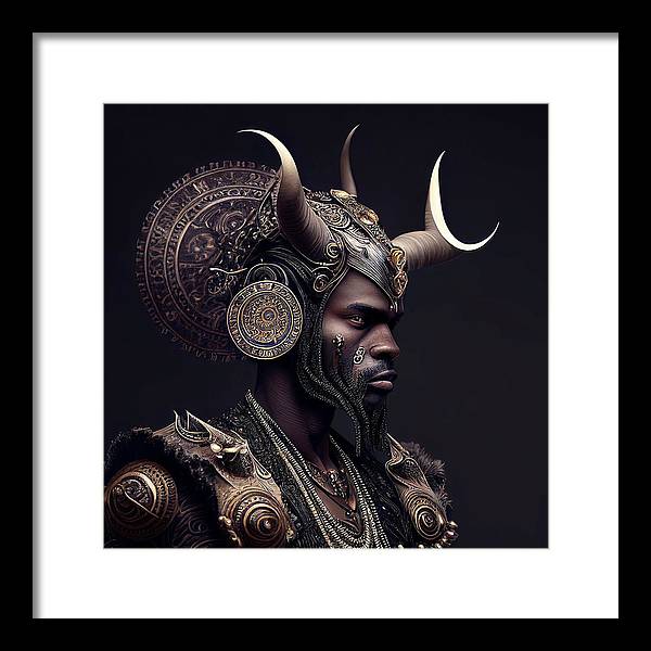 AfroFuturistic Aries The Ram - Framed Print