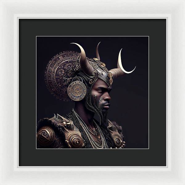 AfroFuturistic Aries The Ram - Framed Print