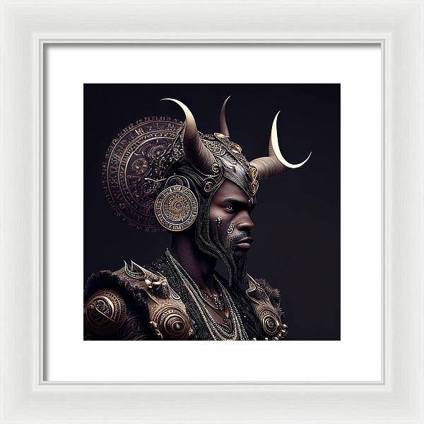 AfroFuturistic Aries The Ram - Framed Print