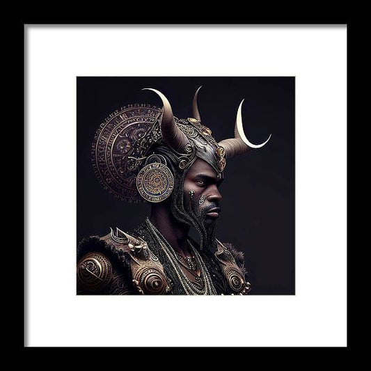 AfroFuturistic Aries The Ram - Framed Print