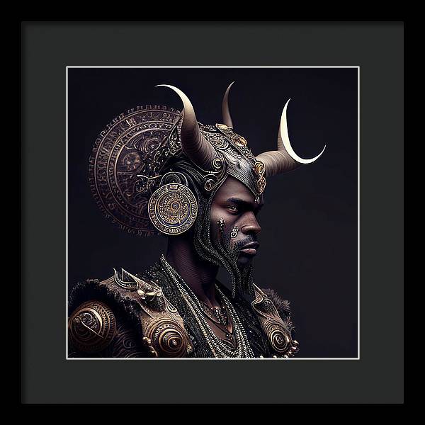 AfroFuturistic Aries The Ram - Framed Print