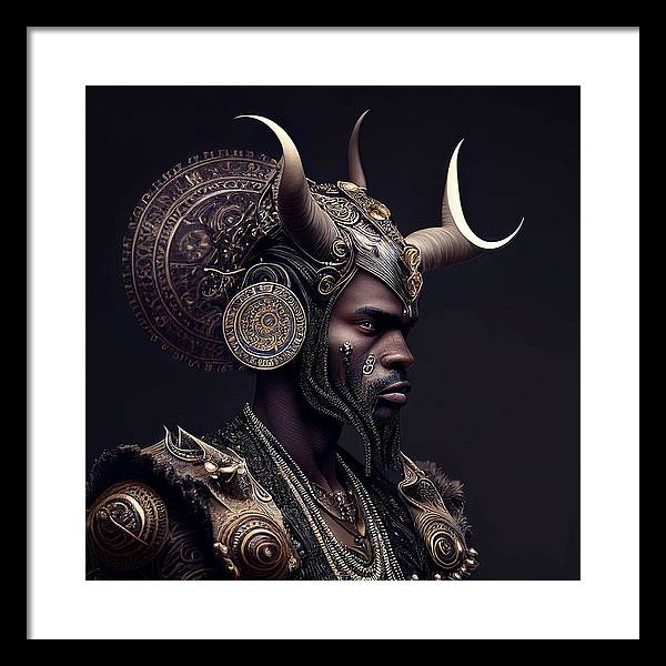 AfroFuturistic Aries The Ram - Framed Print