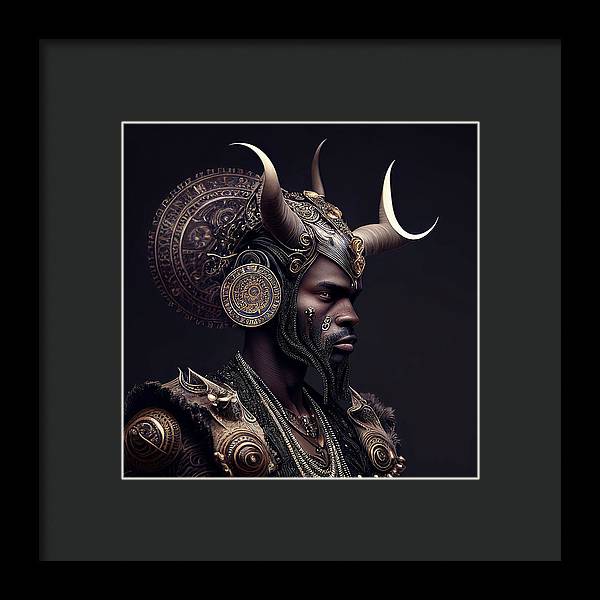 AfroFuturistic Aries The Ram - Framed Print