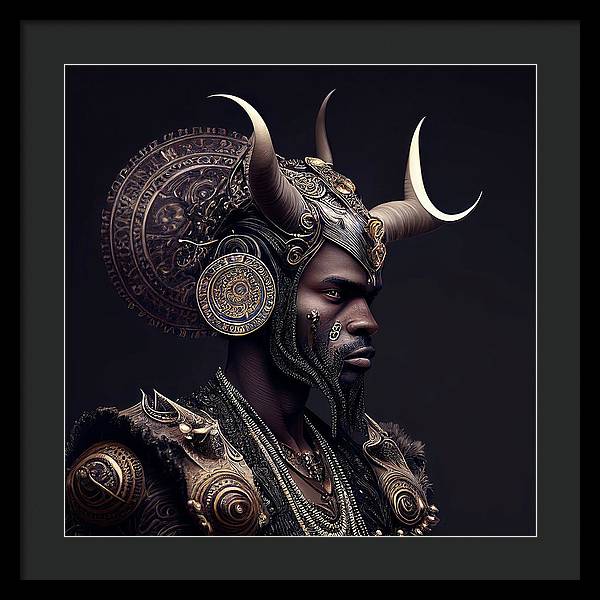 AfroFuturistic Aries The Ram - Framed Print