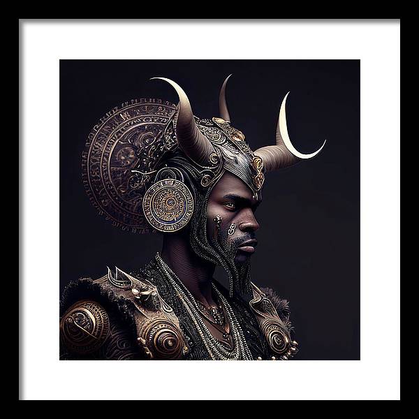 AfroFuturistic Aries The Ram - Framed Print