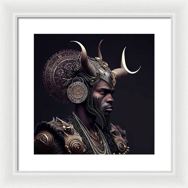 AfroFuturistic Aries The Ram - Framed Print