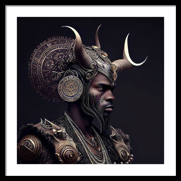 AfroFuturistic Aries The Ram - Framed Print