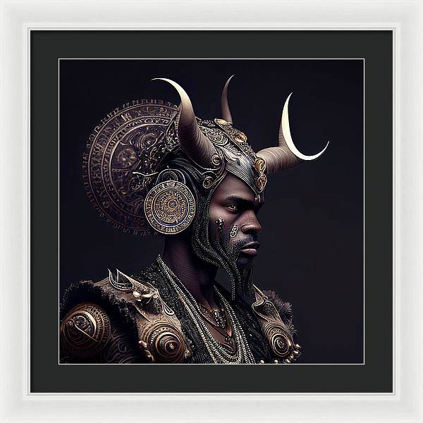 AfroFuturistic Aries The Ram - Framed Print