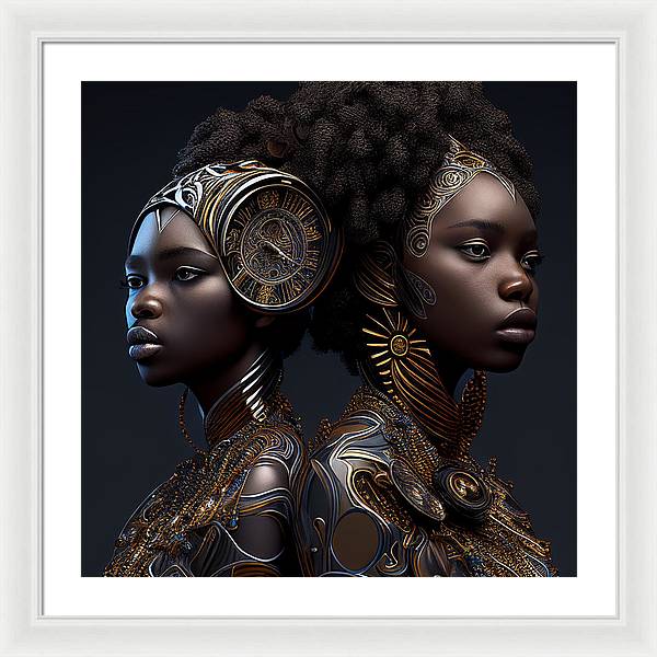 AfroFuturistic Zodiac-Gemini  - Framed Print