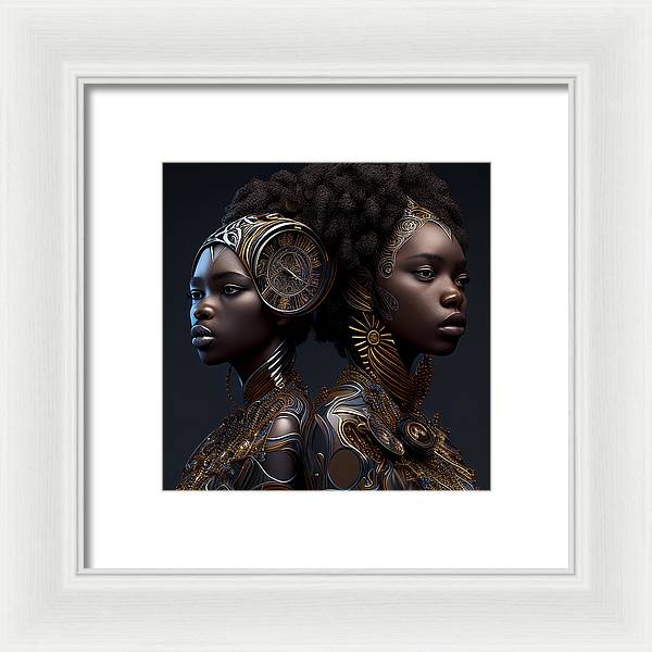 AfroFuturistic Zodiac-Gemini  - Framed Print