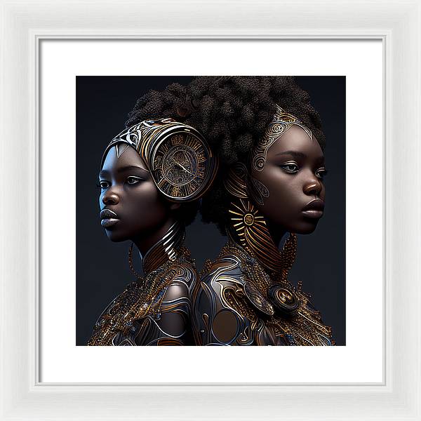 AfroFuturistic Zodiac-Gemini  - Framed Print