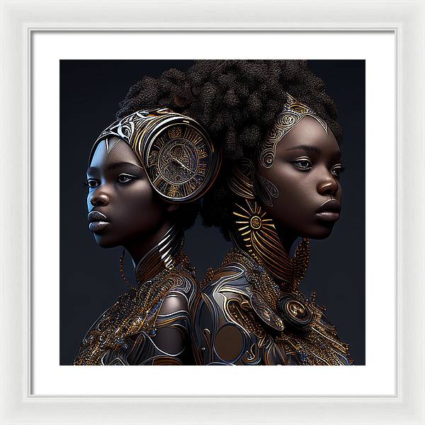 AfroFuturistic Zodiac-Gemini  - Framed Print