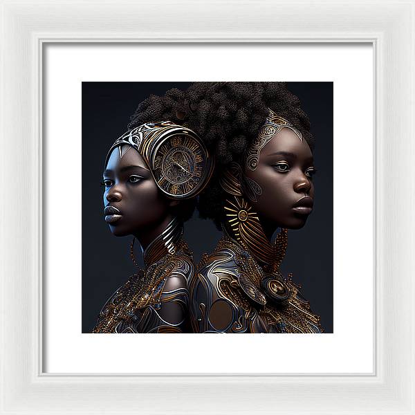 AfroFuturistic Zodiac-Gemini  - Framed Print