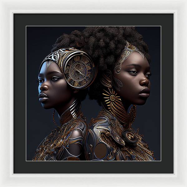 AfroFuturistic Zodiac-Gemini  - Framed Print