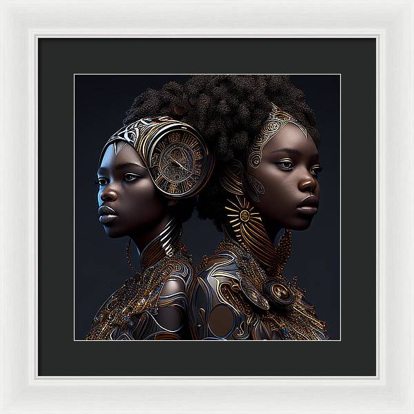 AfroFuturistic Zodiac-Gemini  - Framed Print