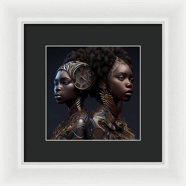 AfroFuturistic Zodiac-Gemini  - Framed Print