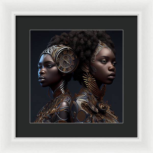 AfroFuturistic Zodiac-Gemini  - Framed Print