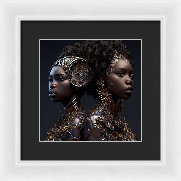 AfroFuturistic Zodiac-Gemini  - Framed Print