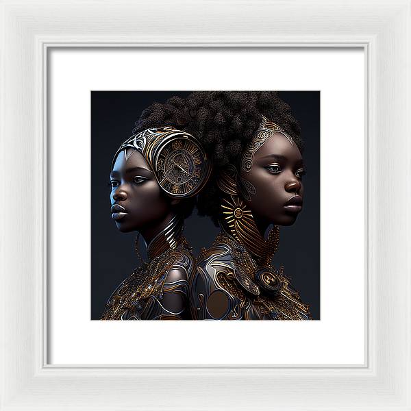 AfroFuturistic Zodiac-Gemini  - Framed Print