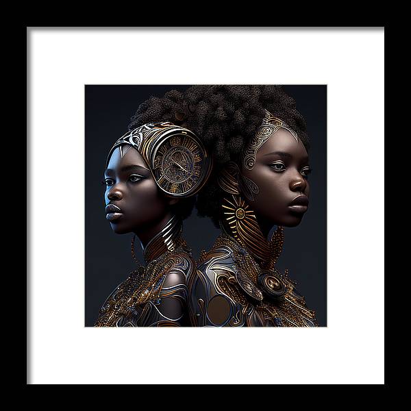 AfroFuturistic Zodiac-Gemini  - Framed Print