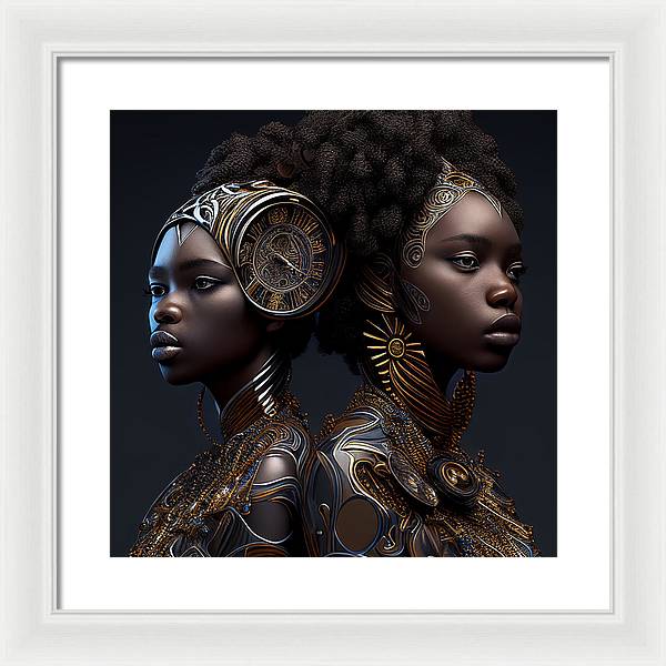 AfroFuturistic Zodiac-Gemini  - Framed Print