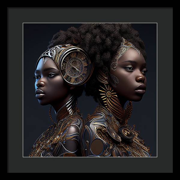 AfroFuturistic Zodiac-Gemini  - Framed Print